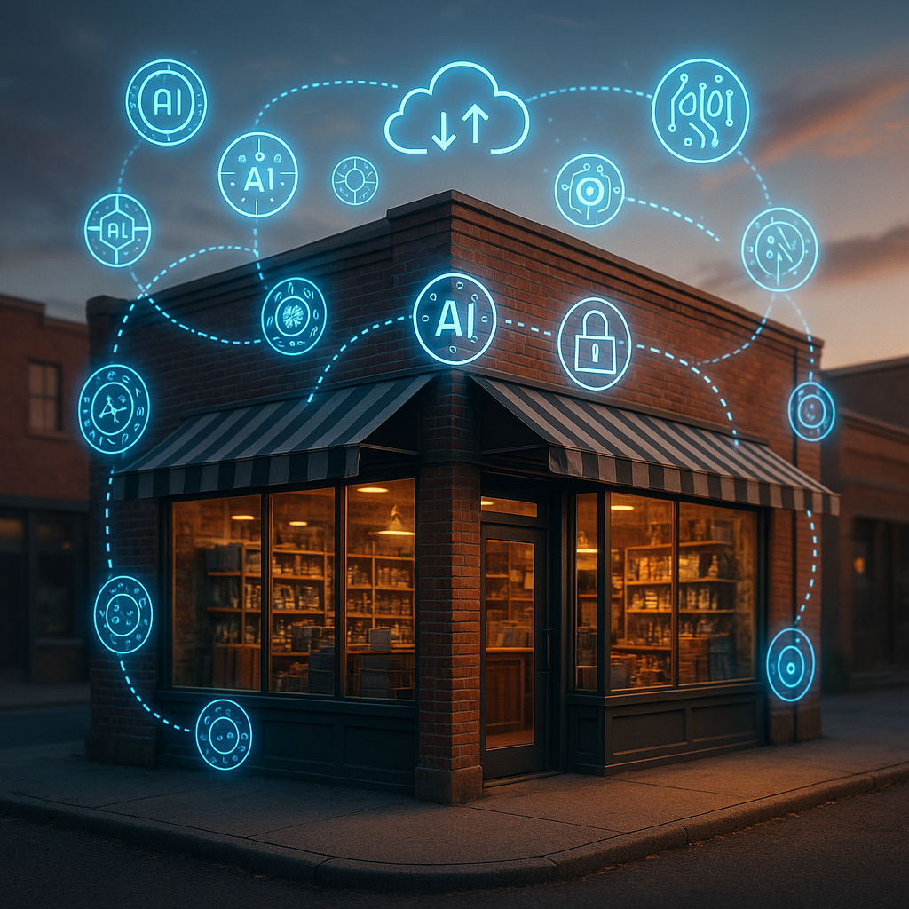 Graphic of a secure AI compute enclave showing privacy-protected data processing.