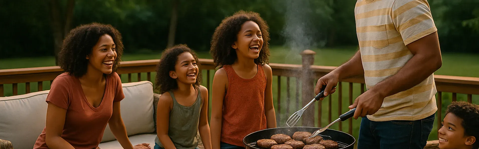 Family enjoying their custom-built deck in Franklin Tennessee