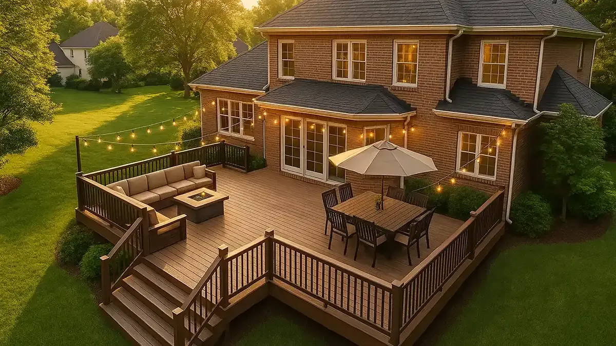 Custom deck building in Franklin Tennessee with scenic backyard view