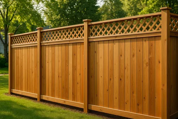 Cedar privacy fence installation in Franklin TN residential yard
