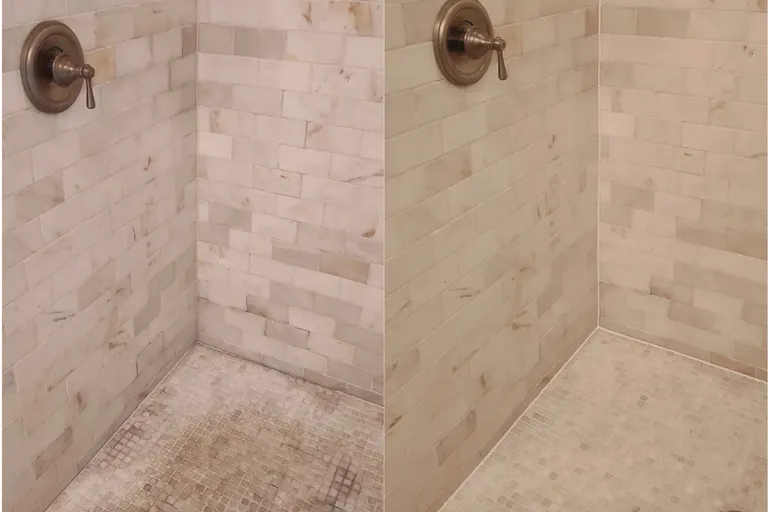 Before After Tile Grout Shower Cleaning 2 by Haugland Brothers