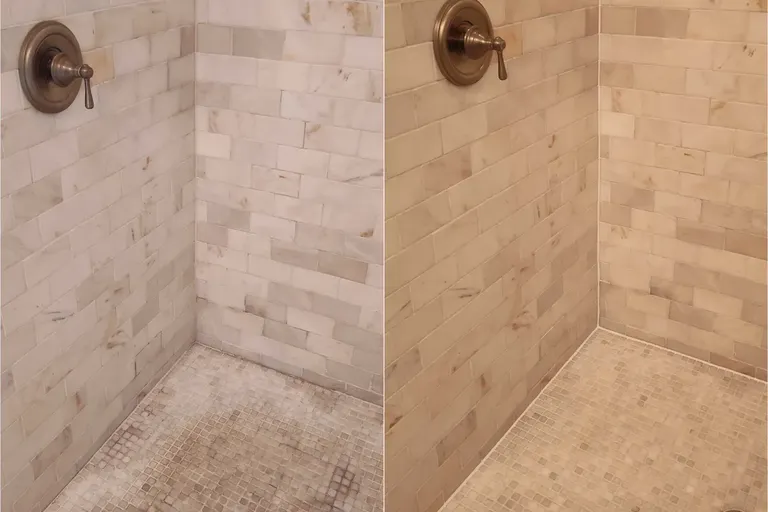 Before After Tile Grout Shower Cleaning 3 by Haugland Brothers