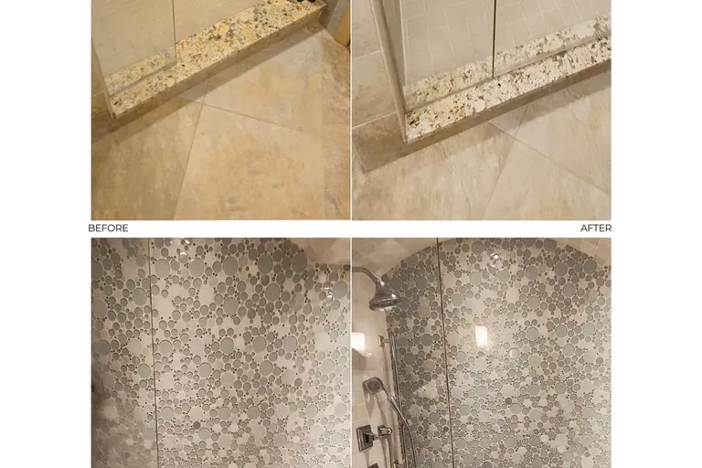 Before After Tile Grout Shower Cleaning by Haugland Brothers