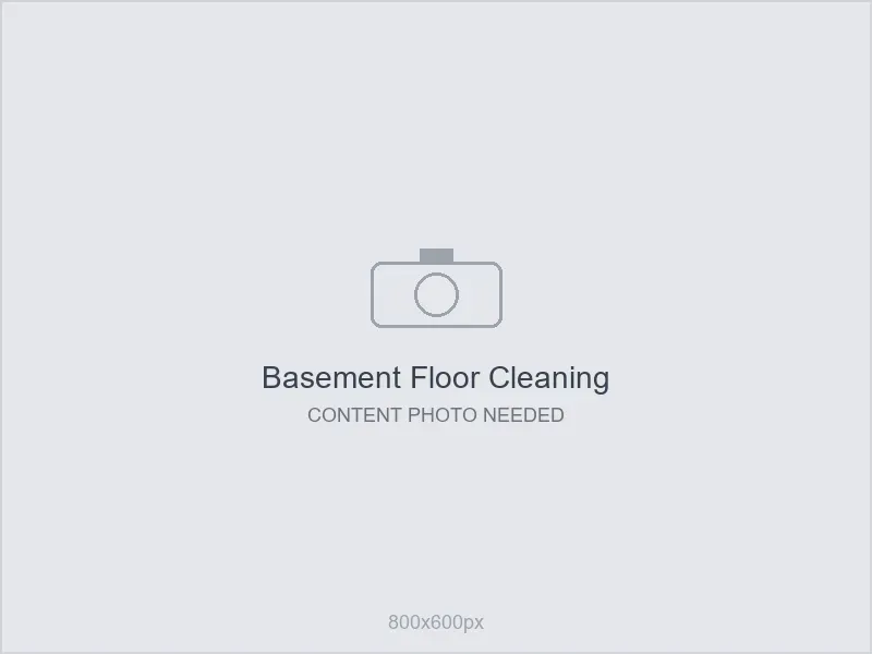 Placeholder: basement floor cleaning content - photo needed